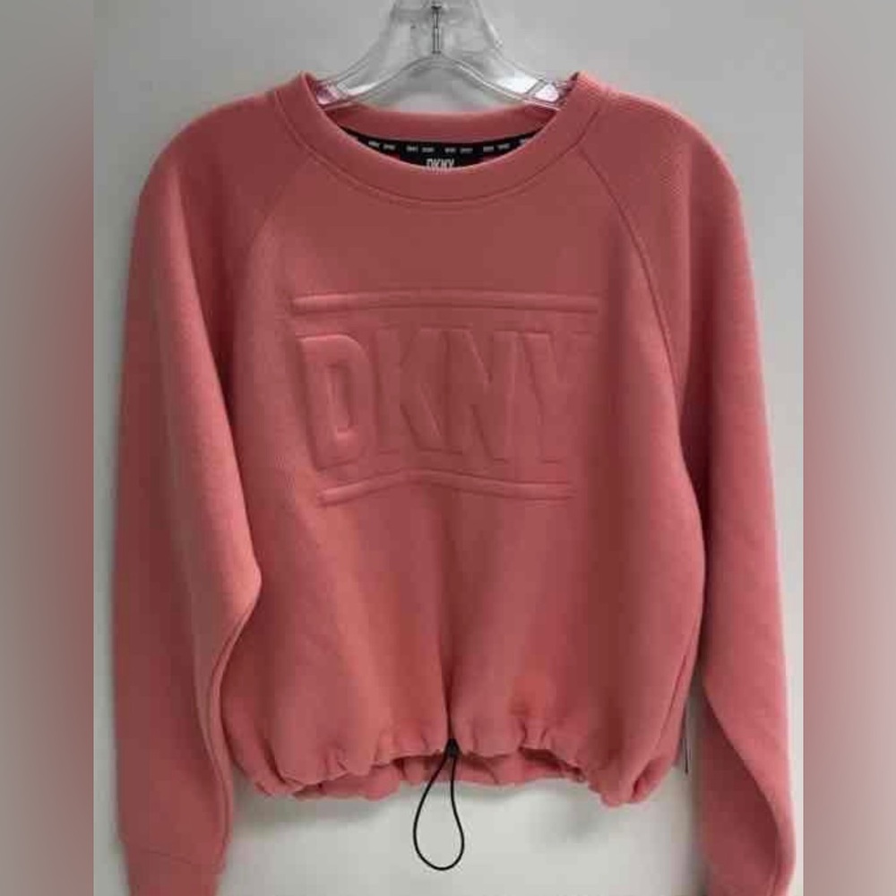 NWT DKNY Sport Drawcord Hem Logo Sweatshirt Sz XS